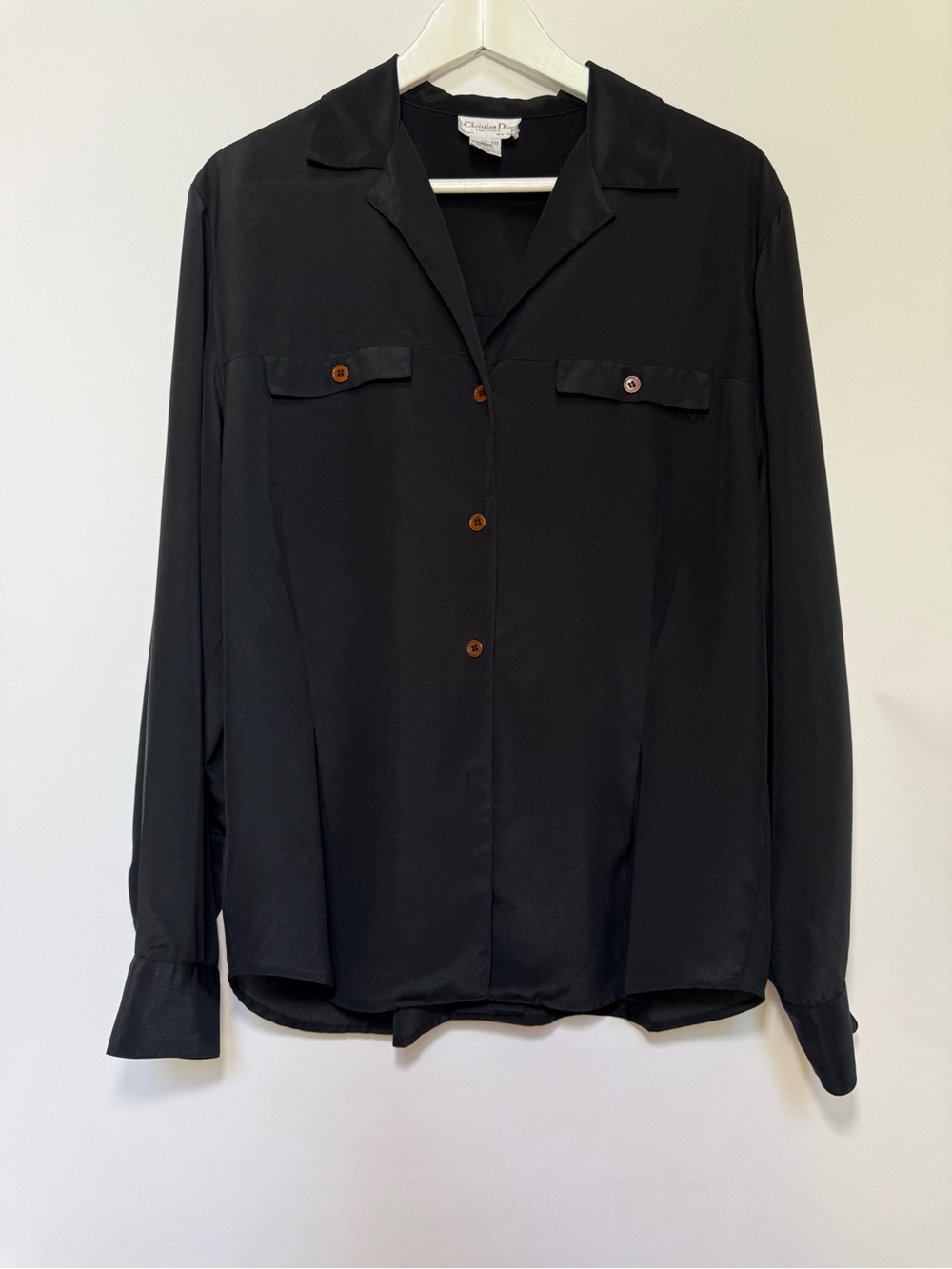 Vintage Dior Black Button Up Top